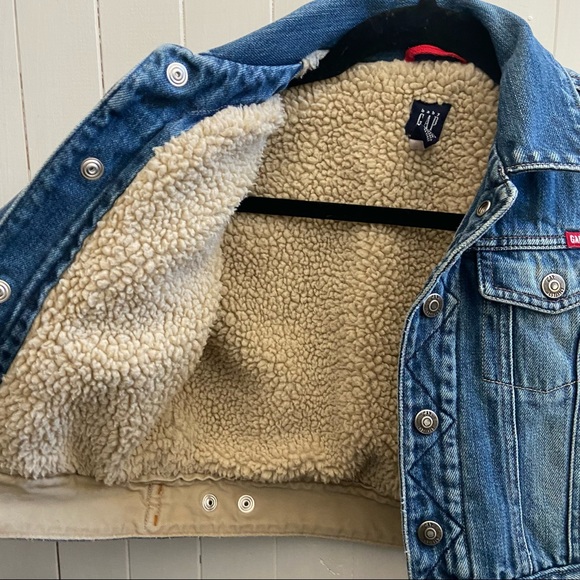 Vintage baby Gap jean jacket Sherpa lined Toddler size 3 - Picture 12 of 13
